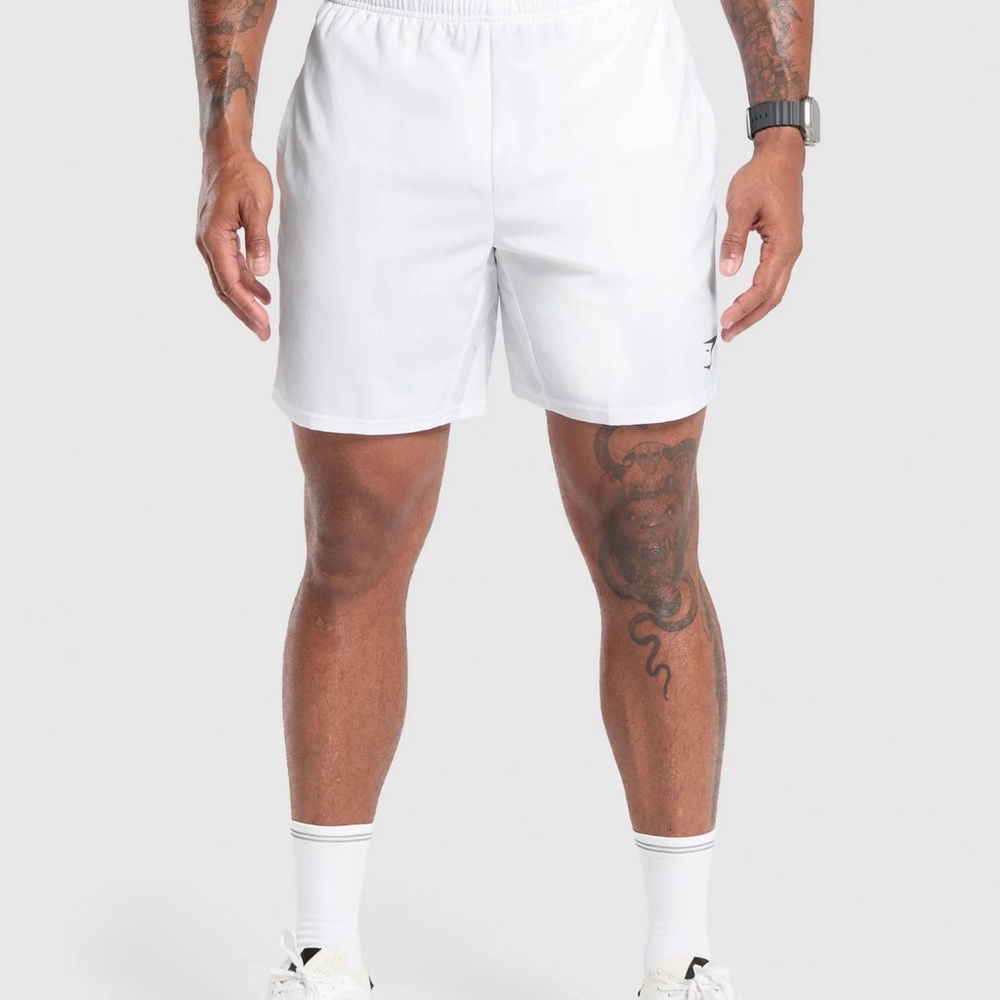 Gymshark White Athletic Shorts Lightweight Moisture-Wicking
